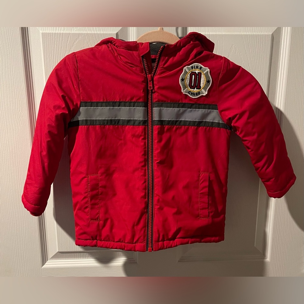 Gymboree boys 2T hooded coat lined Fire Chief